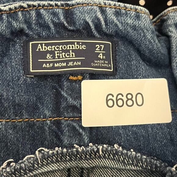 Abercrombie & Fitch Jeans Women's Size 27 R High Rise Mom Paperbag Raw Hem - Picture 4 of 11
